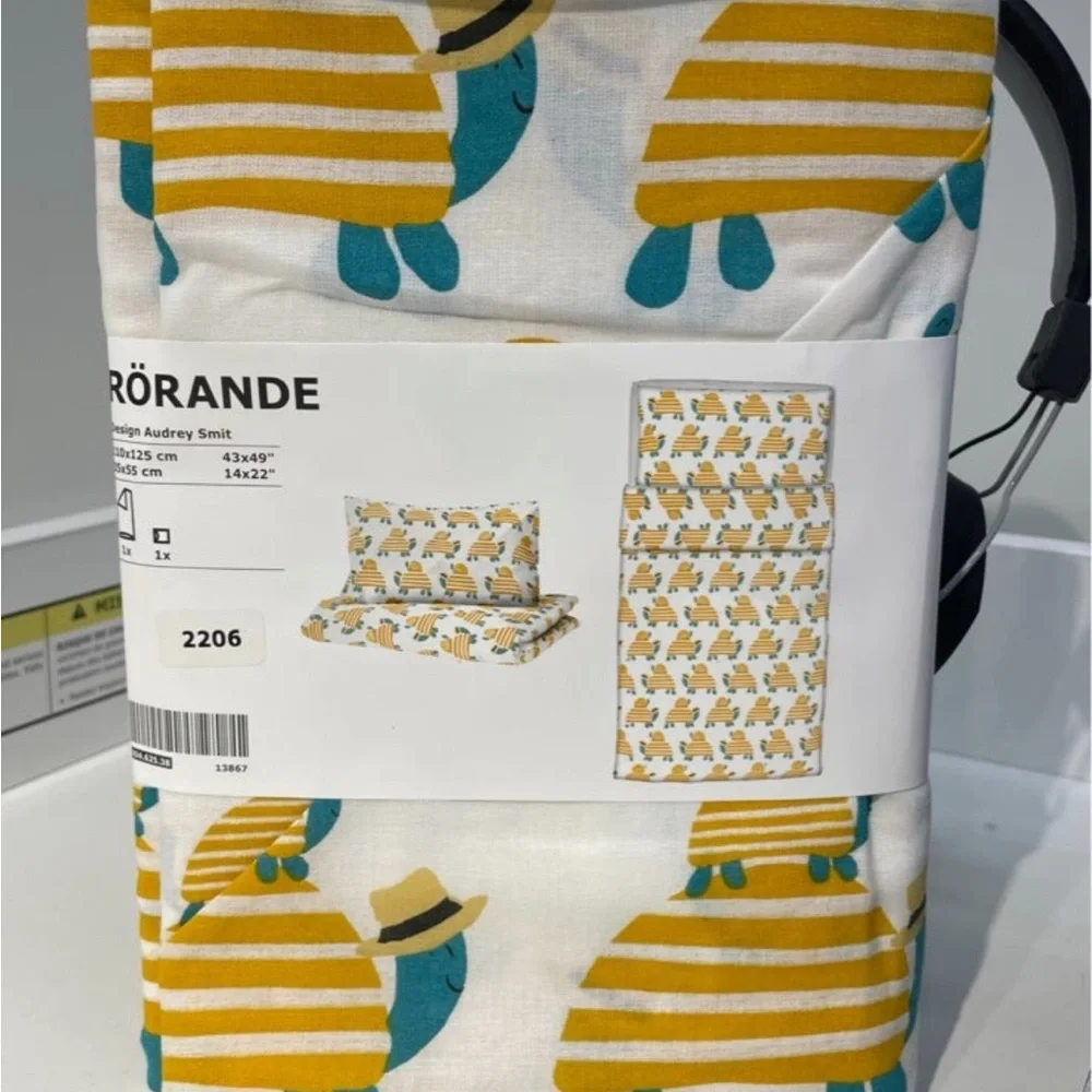 Ikea Comforter cover 1 pillowcase f crib RÖRANDE 43×49/14x22 